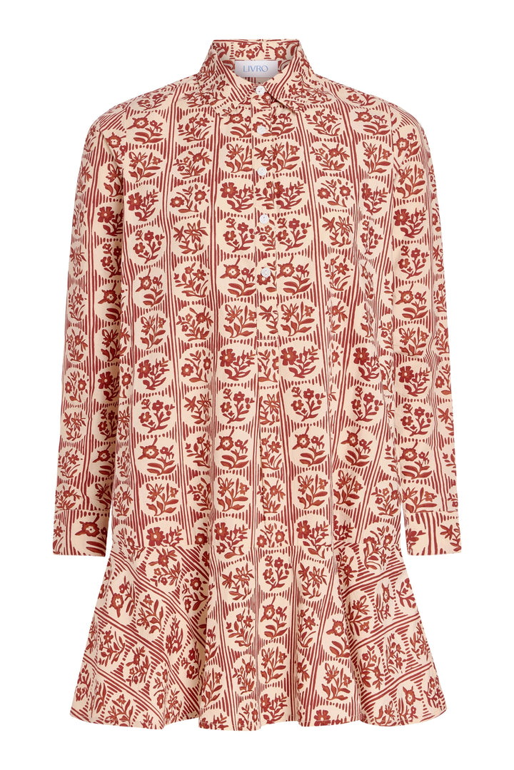 Polly Dress in Brick Bloom