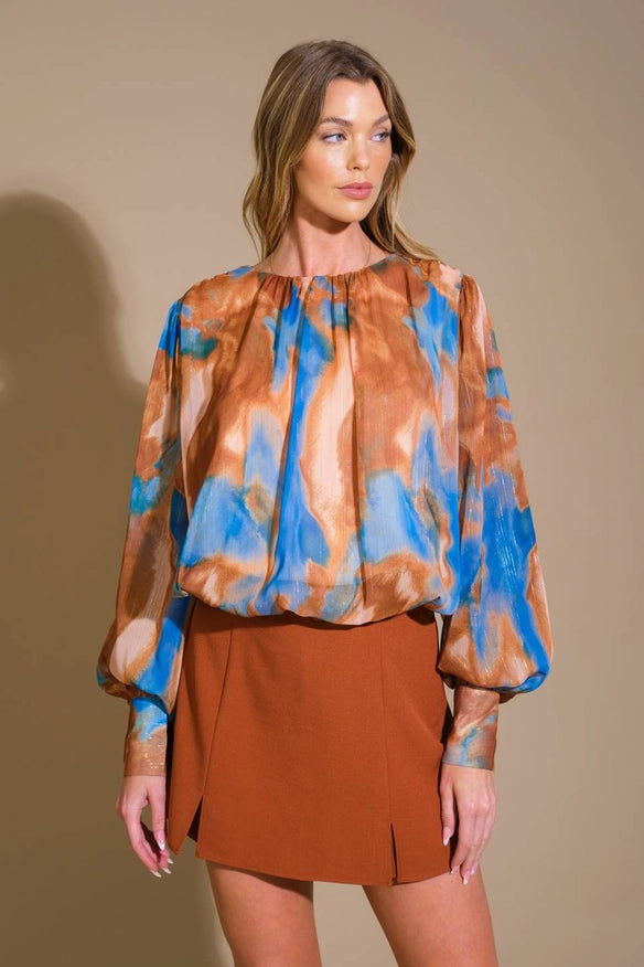 Printed Woven Top