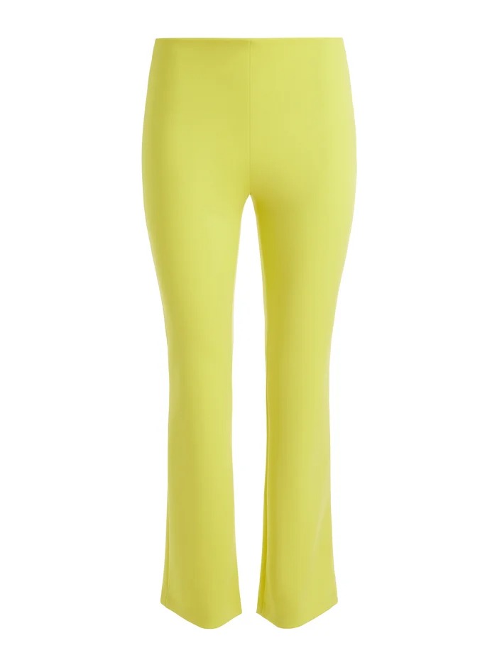 MID RISE BACK-ZIP BOOTCUT ANKLE PANT in YELLOW