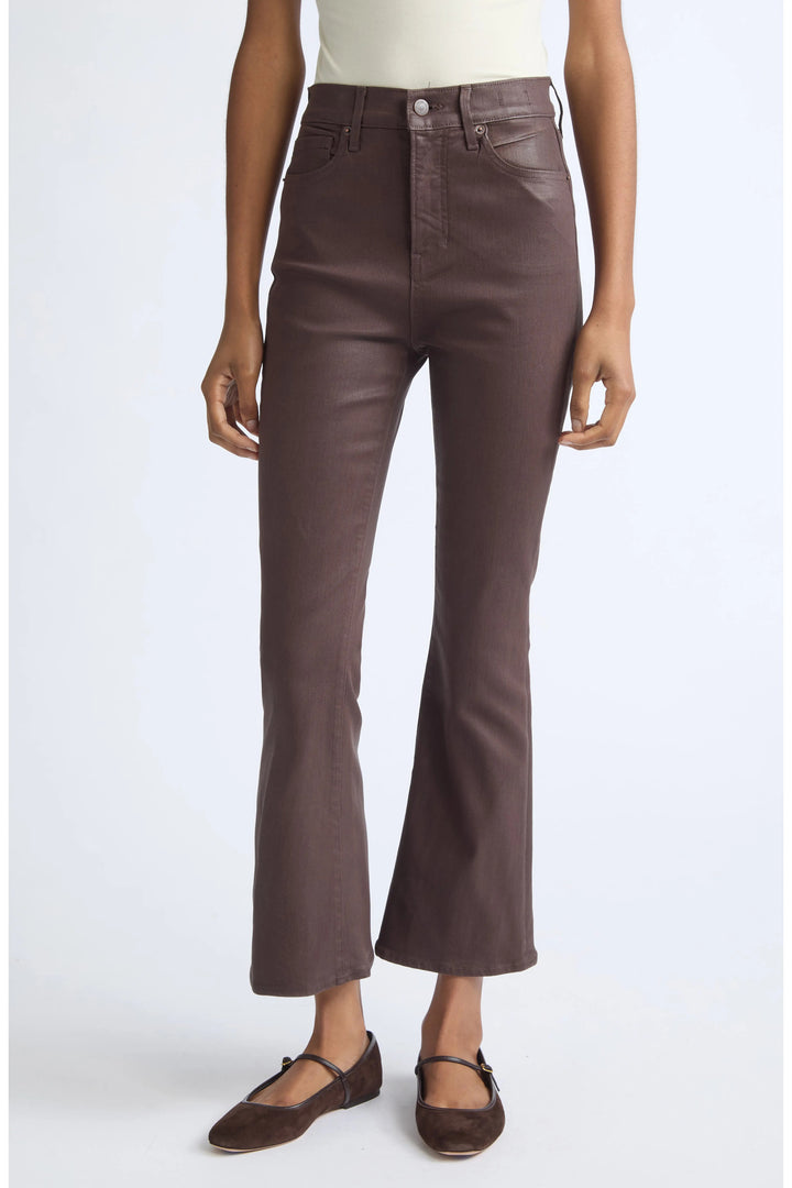 Carson Coated High Waist Jeans in Espresso