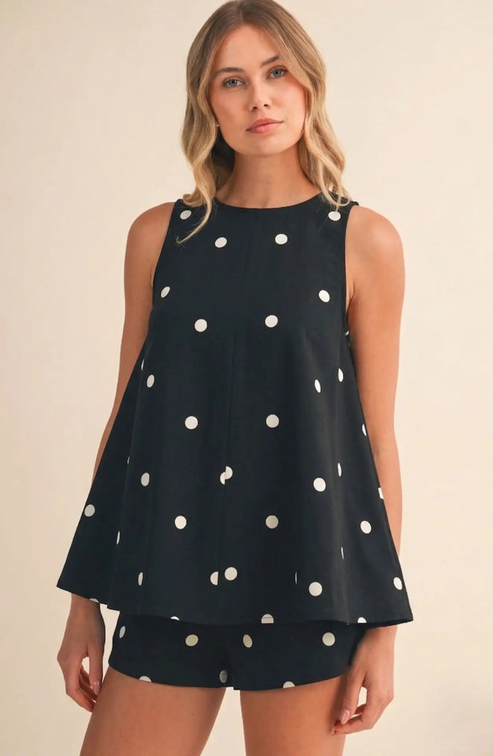 Lola Polka Dot Longline Top & Short Set