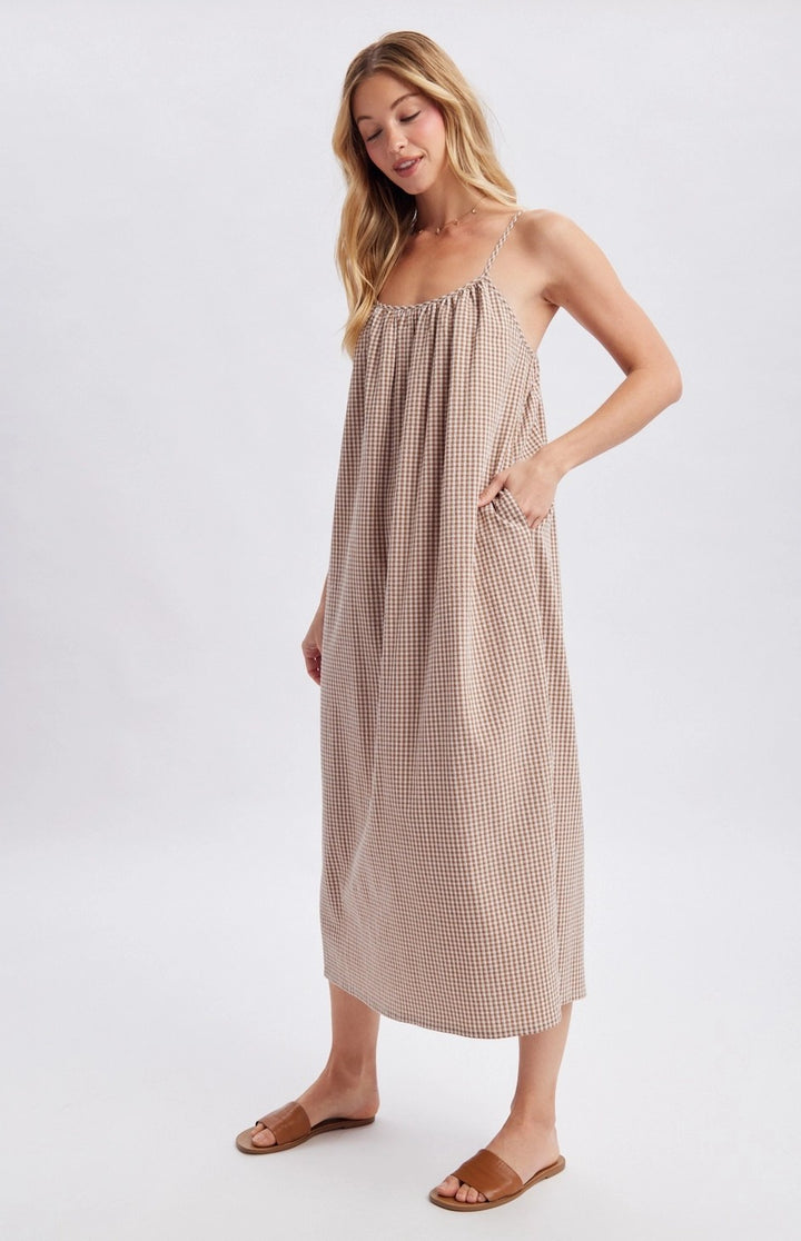 Gingham Midi Dress