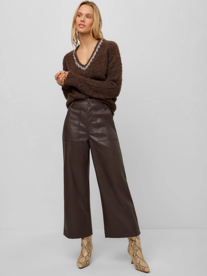 Rylee Cropped Pants in Brown