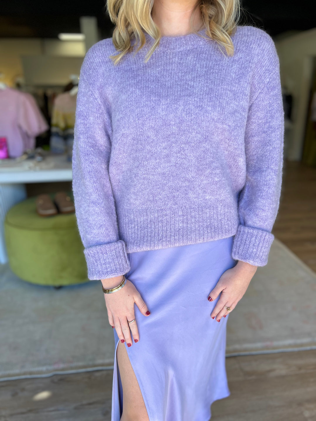 Arely Crewneck Sweater in Lilac