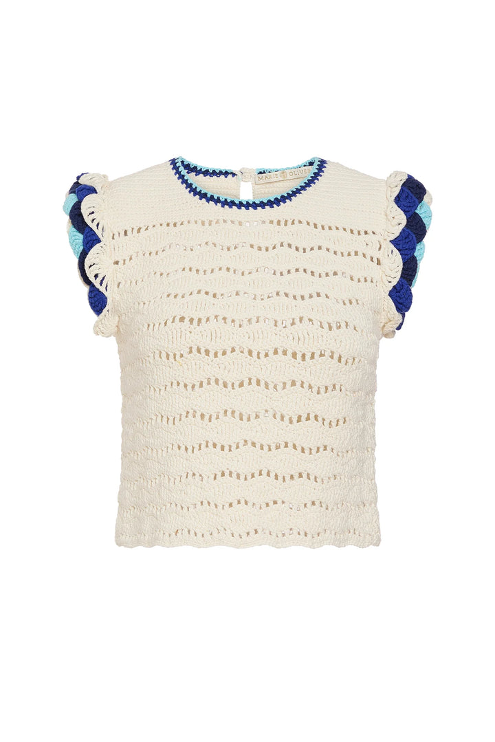 Zurich Top in white/blue