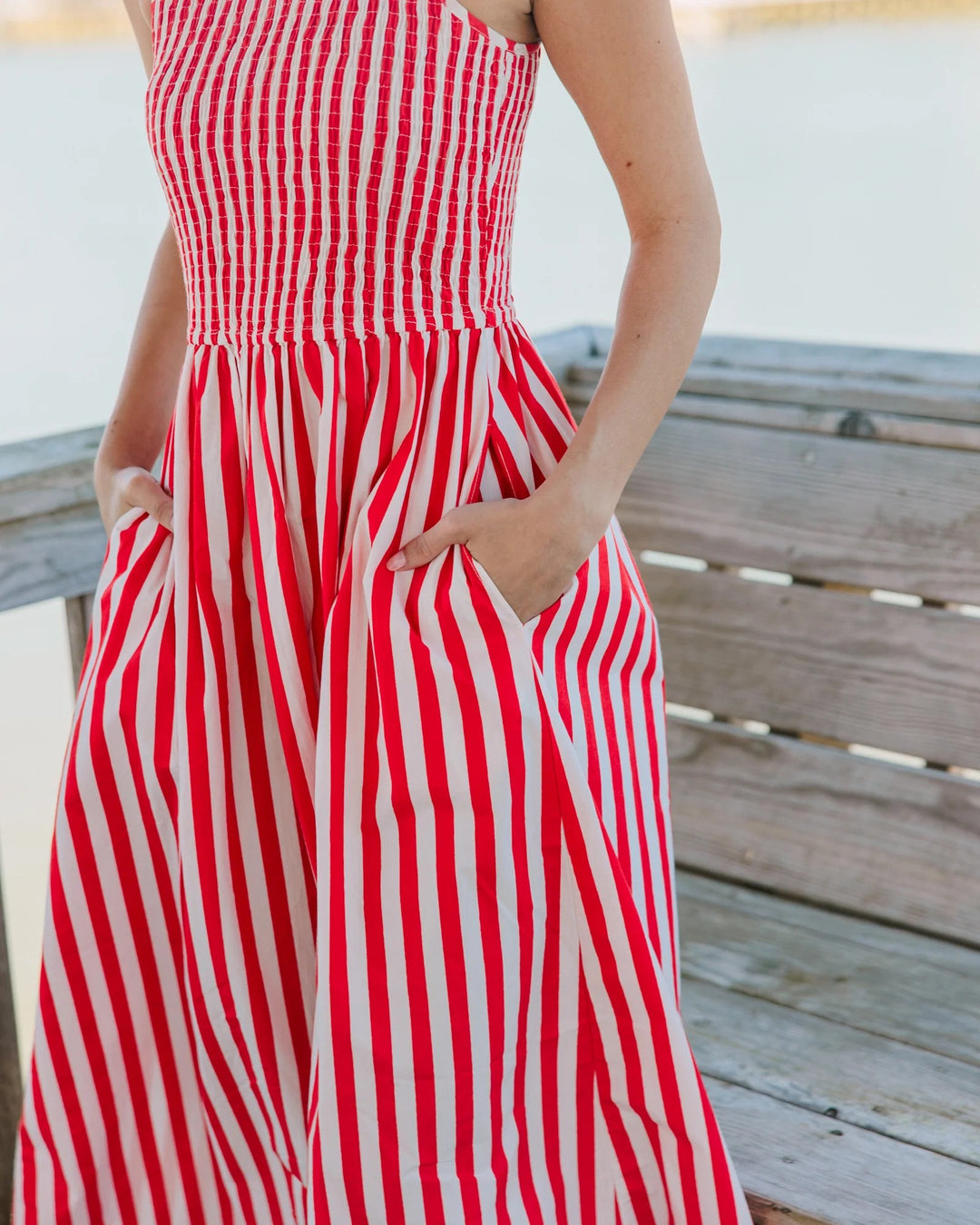 Stroll Dress I Red Stripes