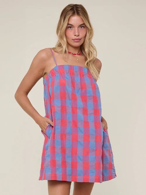 Cherry X Blue Plaid Cami Mini