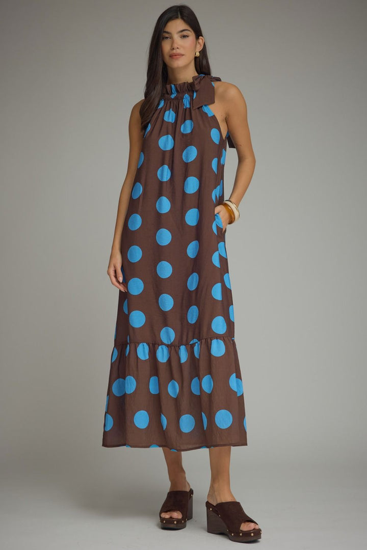 Polka Dot Halter Maxi