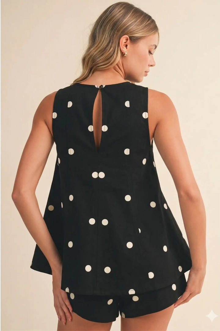 Lola Polka Dot Longline Top & Short Set