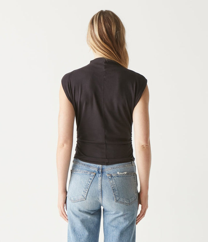 Amara Mock Neck Top in Black