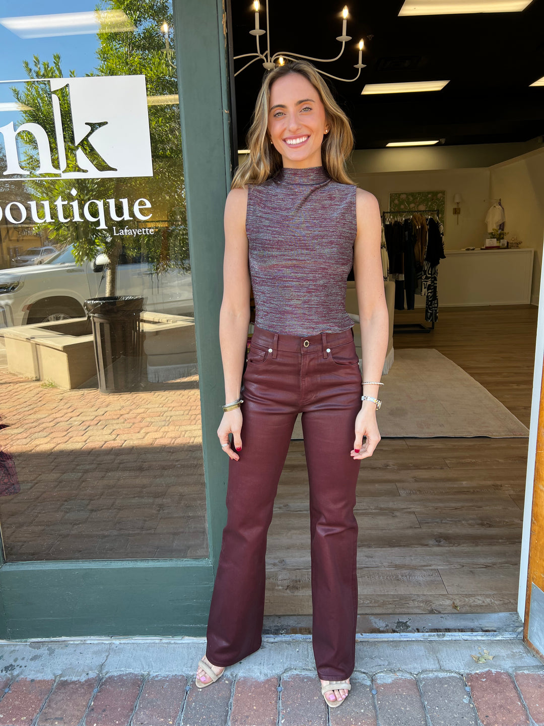 Alora Top in Silver/Pink Space