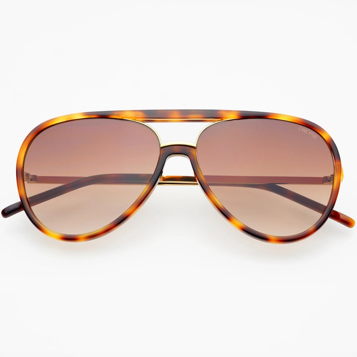 Shay Unisex Aviator Sunglasses in Tortoise / Gradient Brown