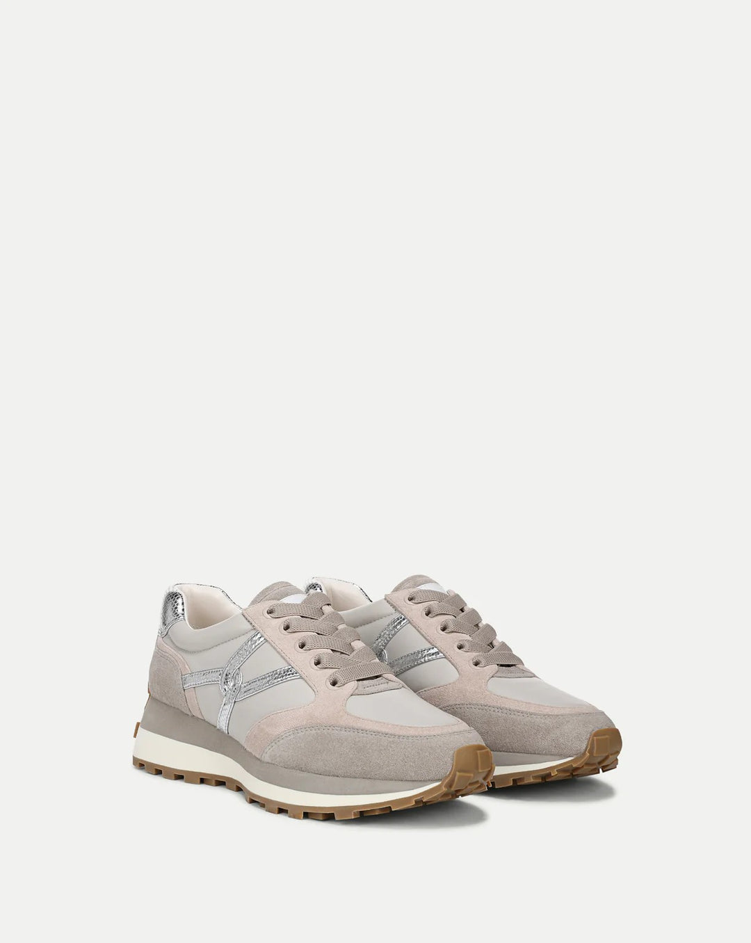 Valentina Suede Sneaker Grey with Metallic Details