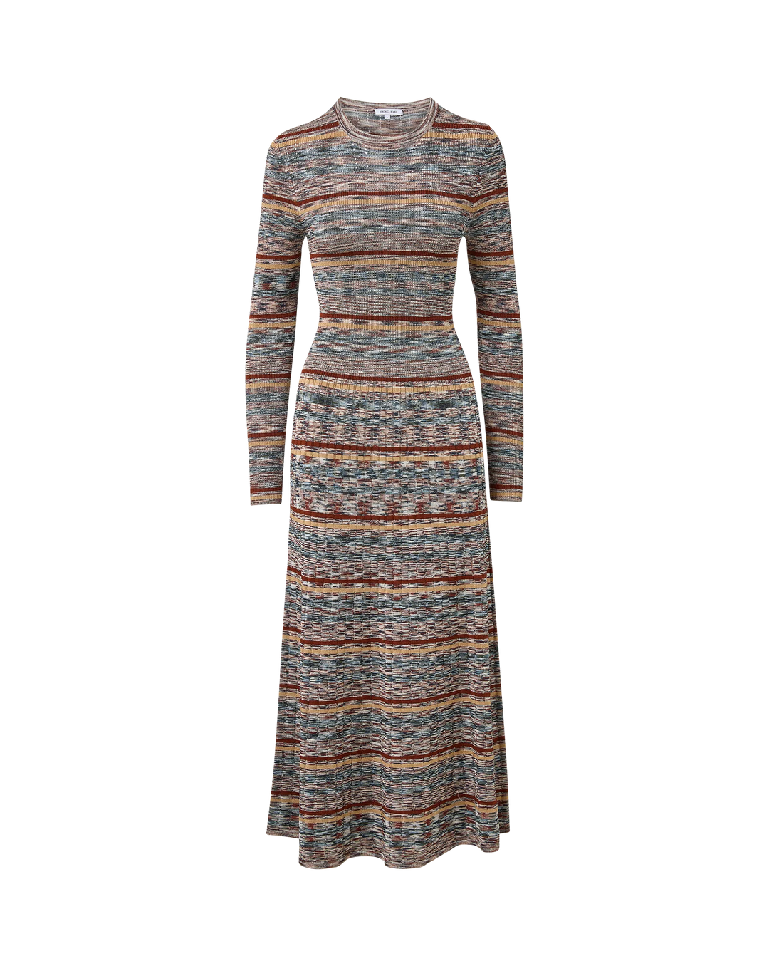 Nami Knit Midi Dress in Rust Multi