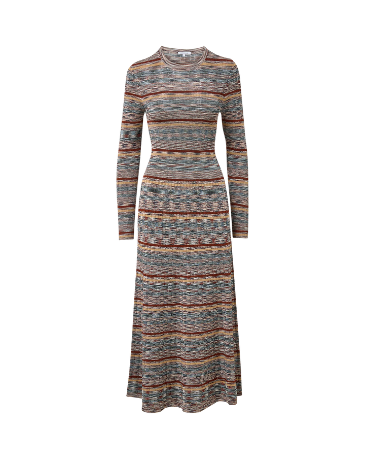 Nami Knit Midi Dress in Rust Multi