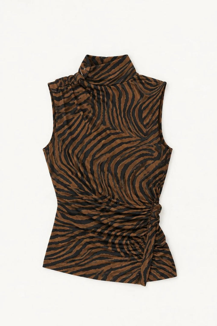 Briana Ruched Tiger Top