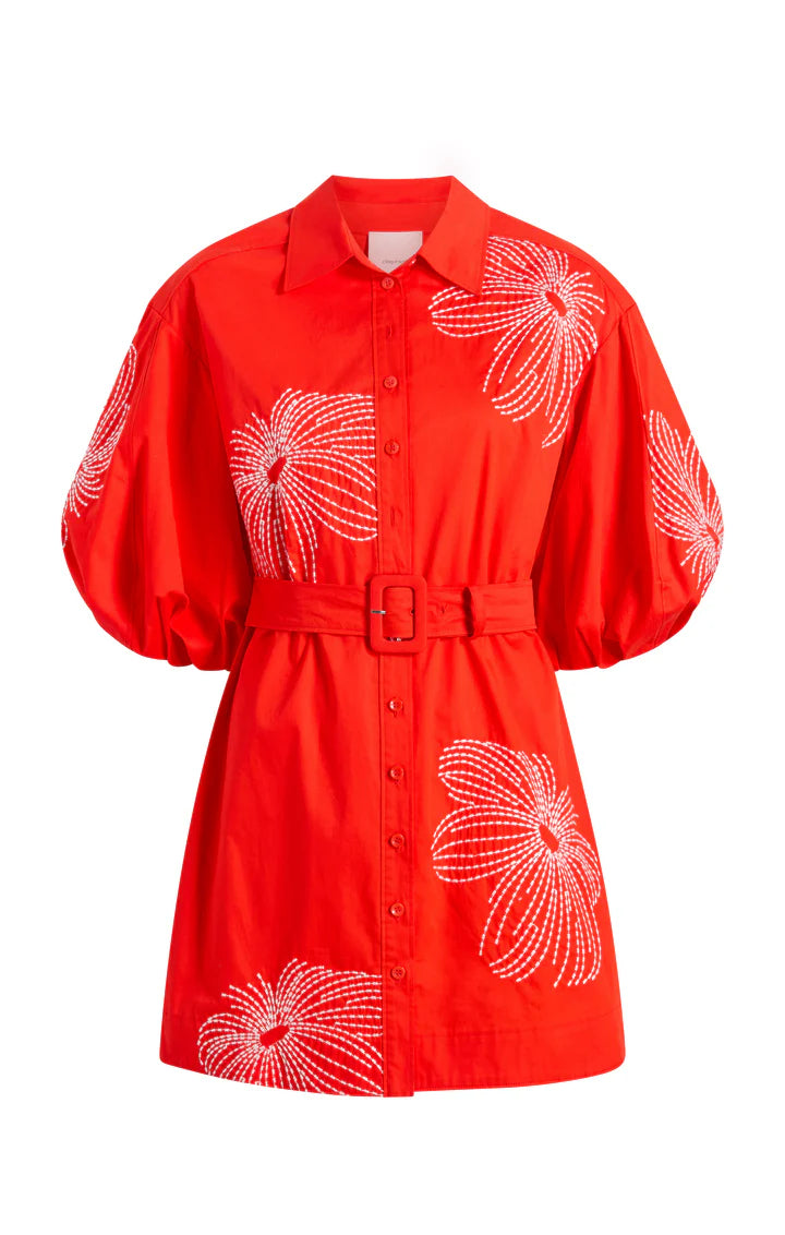 Sunburst Rhea Dress in Red