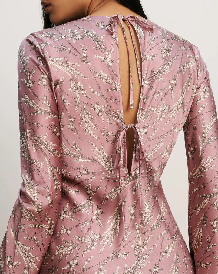 Gemma Silk-Blend Midi Dress in Orchid Haze
