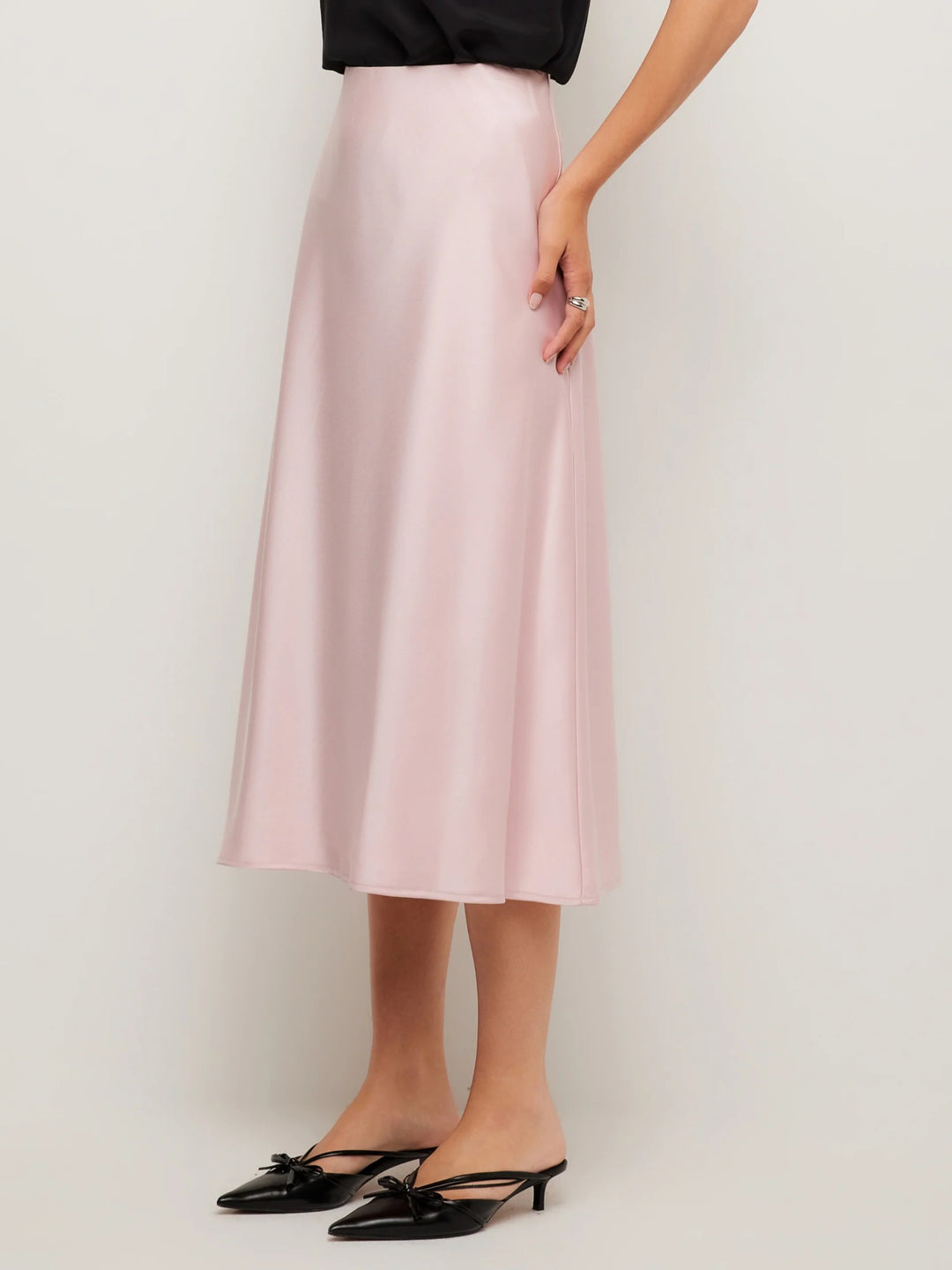 Eva Bias Ankle Skirt in Pink