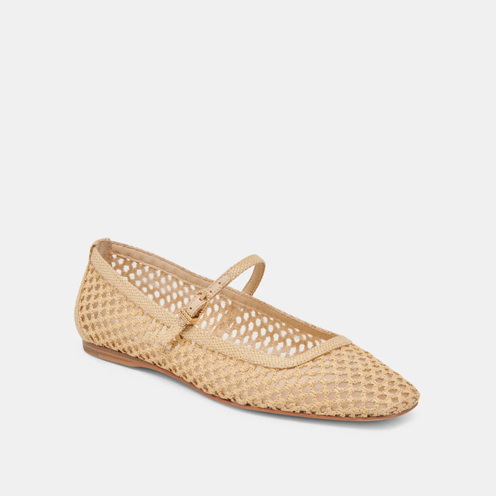 Reyes Flat in Natural Woven Raffia