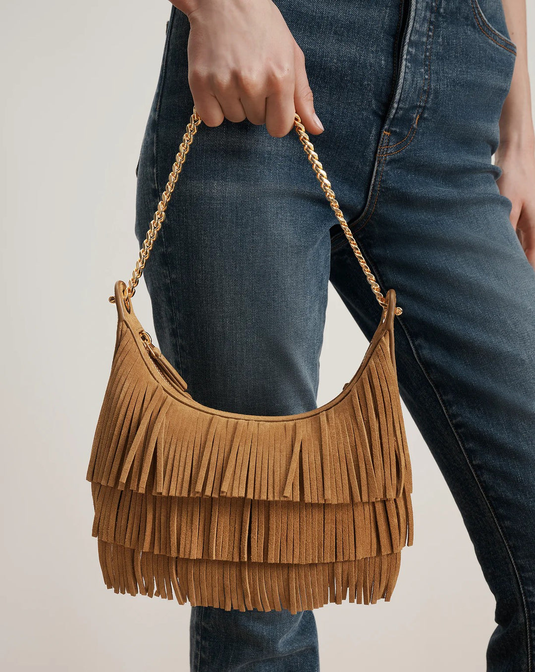 Fringe Fortune Shoulder Bag in Acorn