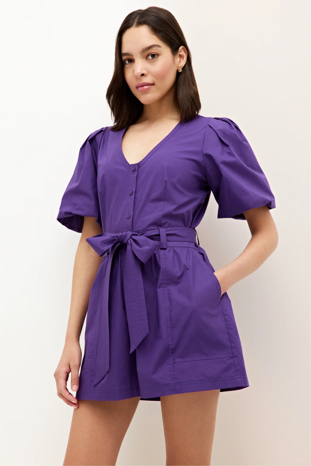Devin Romper in Purple