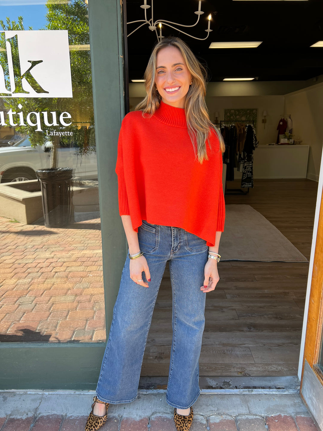 Aja Sweater in Orange Flame