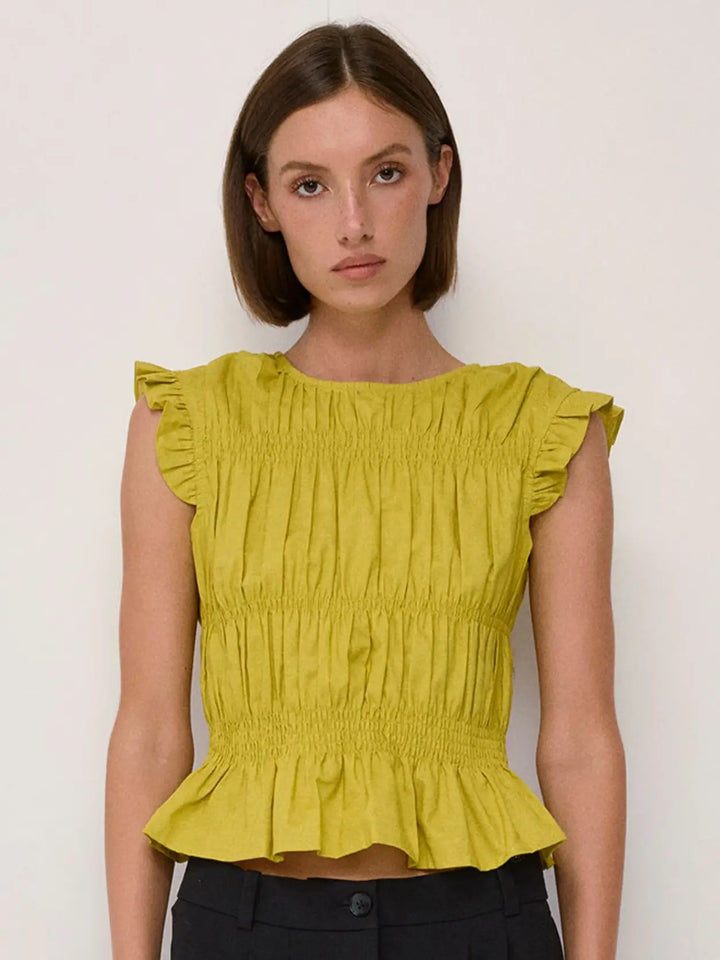 The Eugenie Top | Smocked Ruffle Top