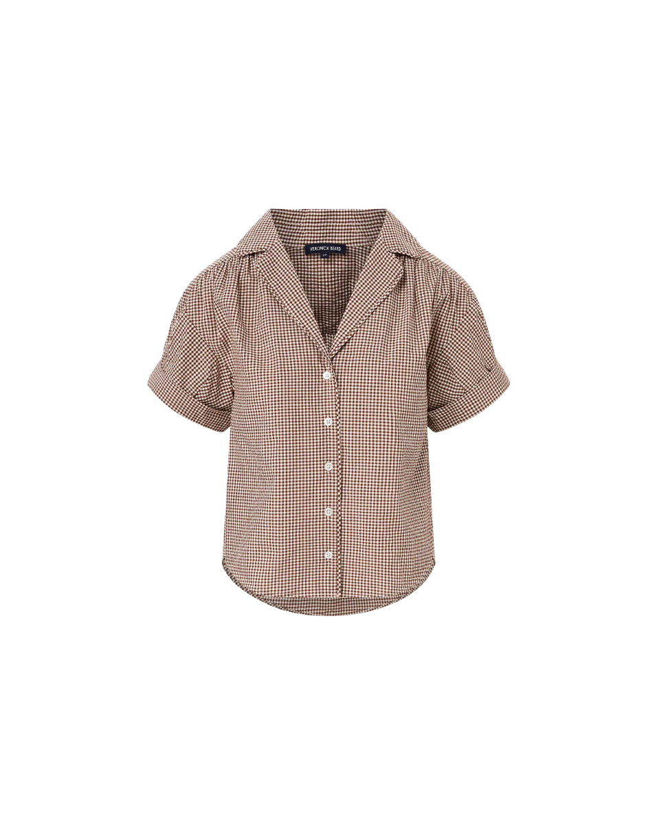 Ilene Gingham Button Down Top