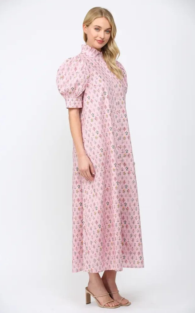 Little Miss Floral Mock Neck Maxi Dress