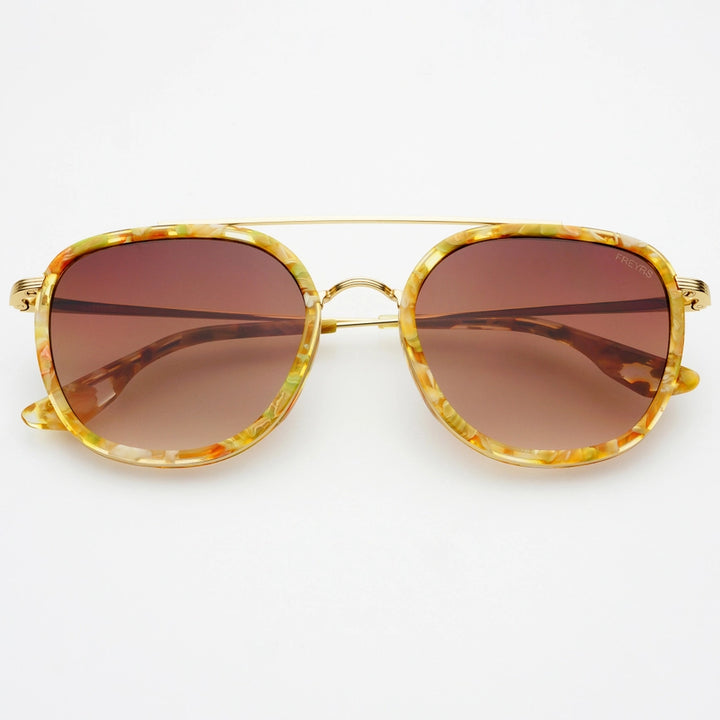 Weston Acetate Round Unisex Sunglasses in Yellow Tortoise
