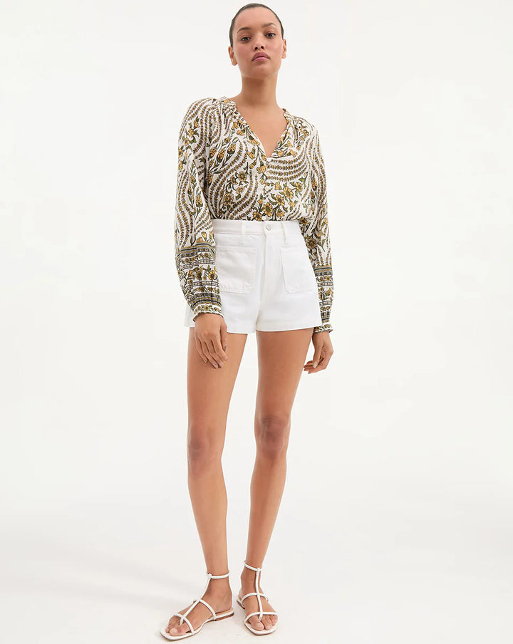 Ailani Top in Yellow Floral