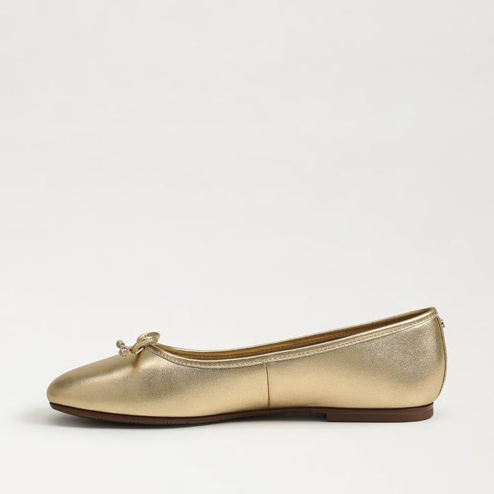 Alie Ballet Flat in Amber Gold Leather