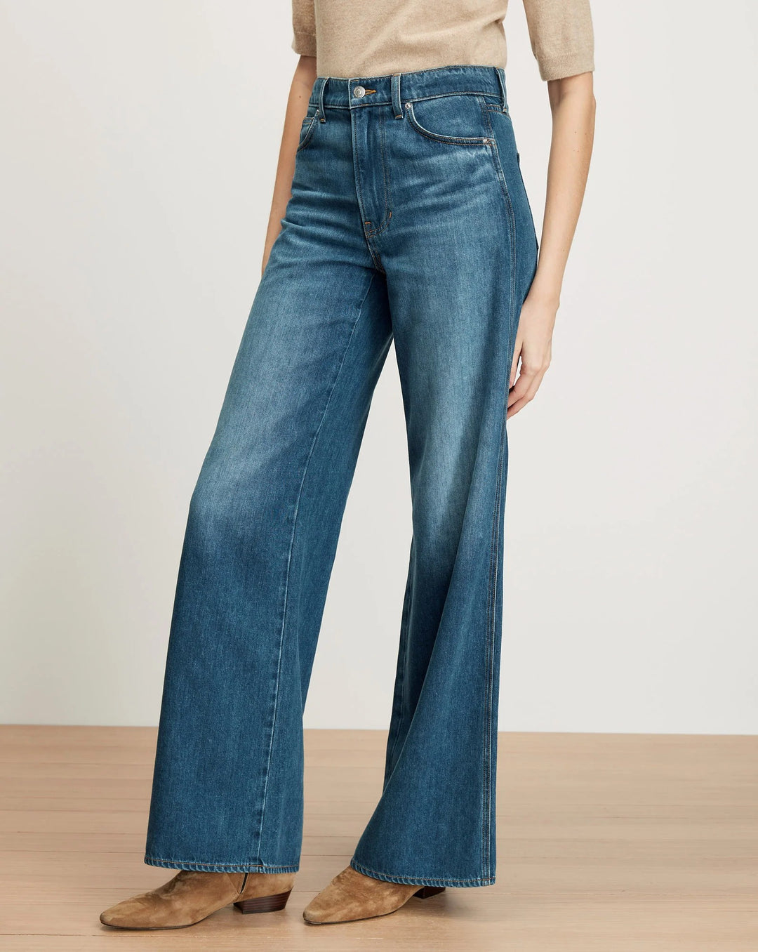 Kasey Wide-Leg Jean in Bright Blue Denim
