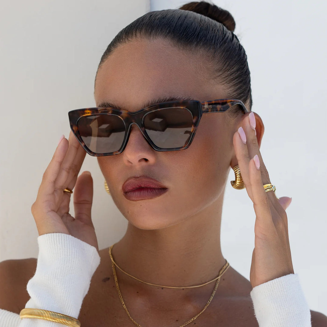 Gia Acetate Cat Eye Sunglasses in Tortoise