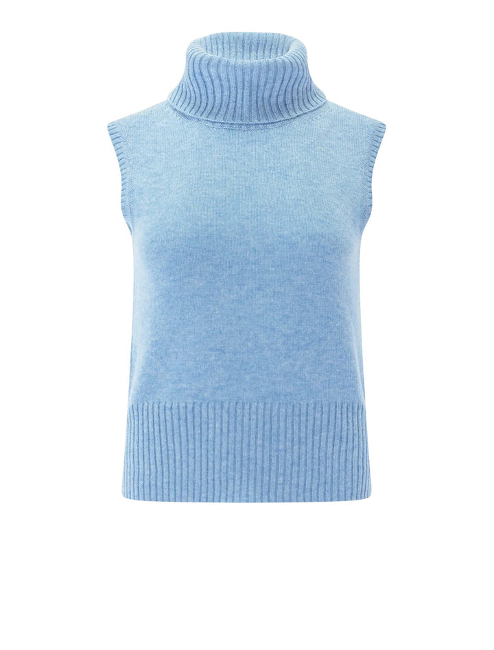 Mazzy Cashmere Shell in Pale Blue River