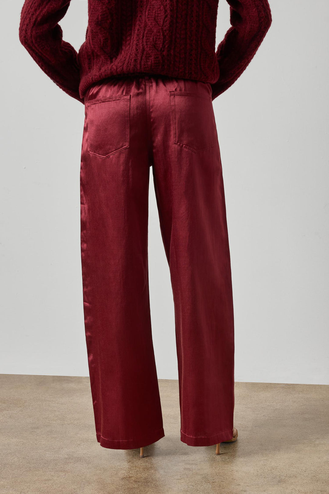 Slub woven Pant in Cabernet