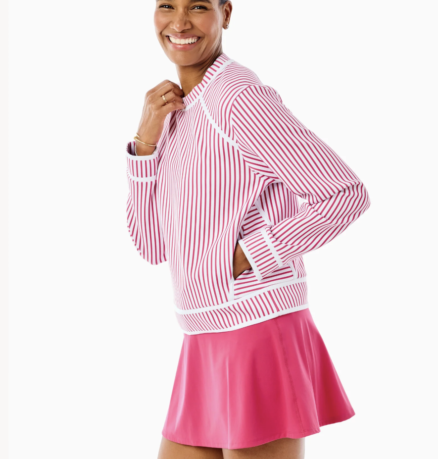 Scuba Light Bainbridge Crewneck in Berry Stripe