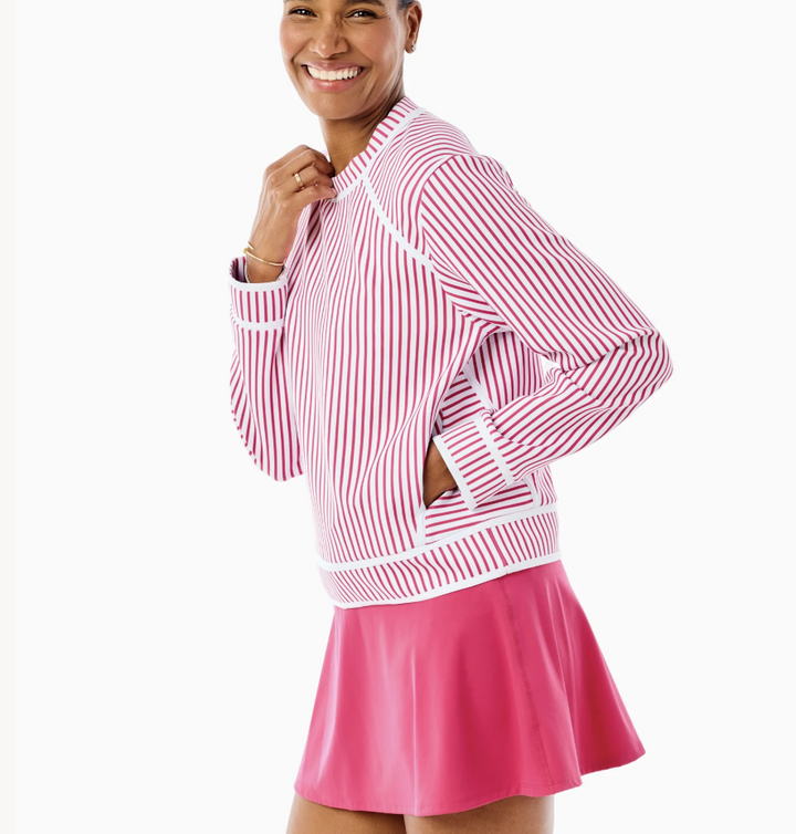 Scuba Light Bainbridge Crewneck in Berry Stripe