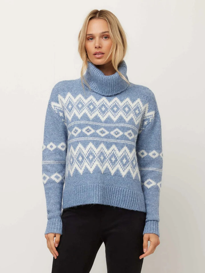 Esther Jacquard Sweater in Blue
