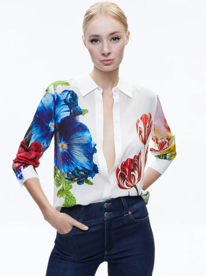 WILLA PLACKET TOP in Floral