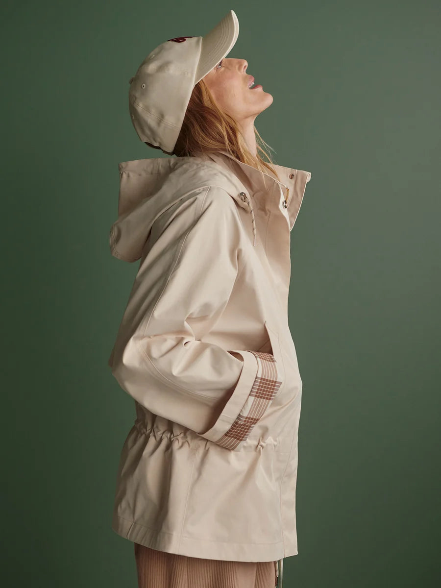 Etta Short Rain Jacket in Birch