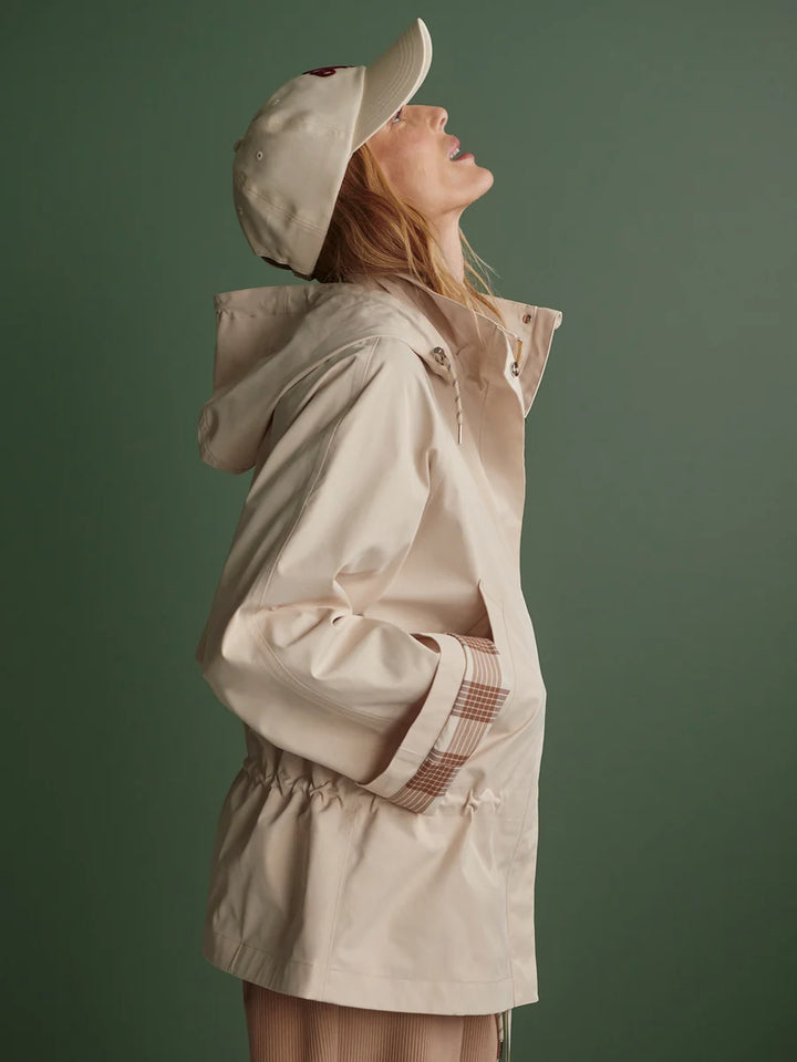 Etta Short Rain Jacket in Birch