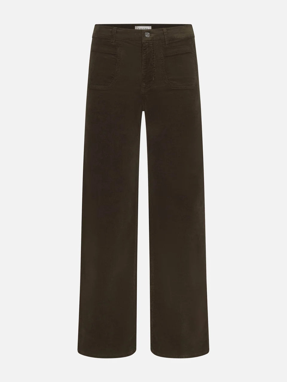 Le Slim Palazzo Modernist Pocket Corduroy in Rich Military