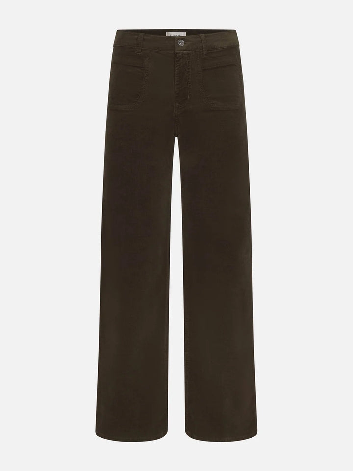 Le Slim Palazzo Modernist Pocket Corduroy in Rich Military