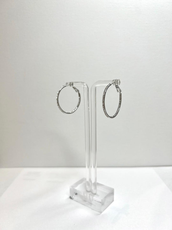 Small Diamond Hoop in Silver