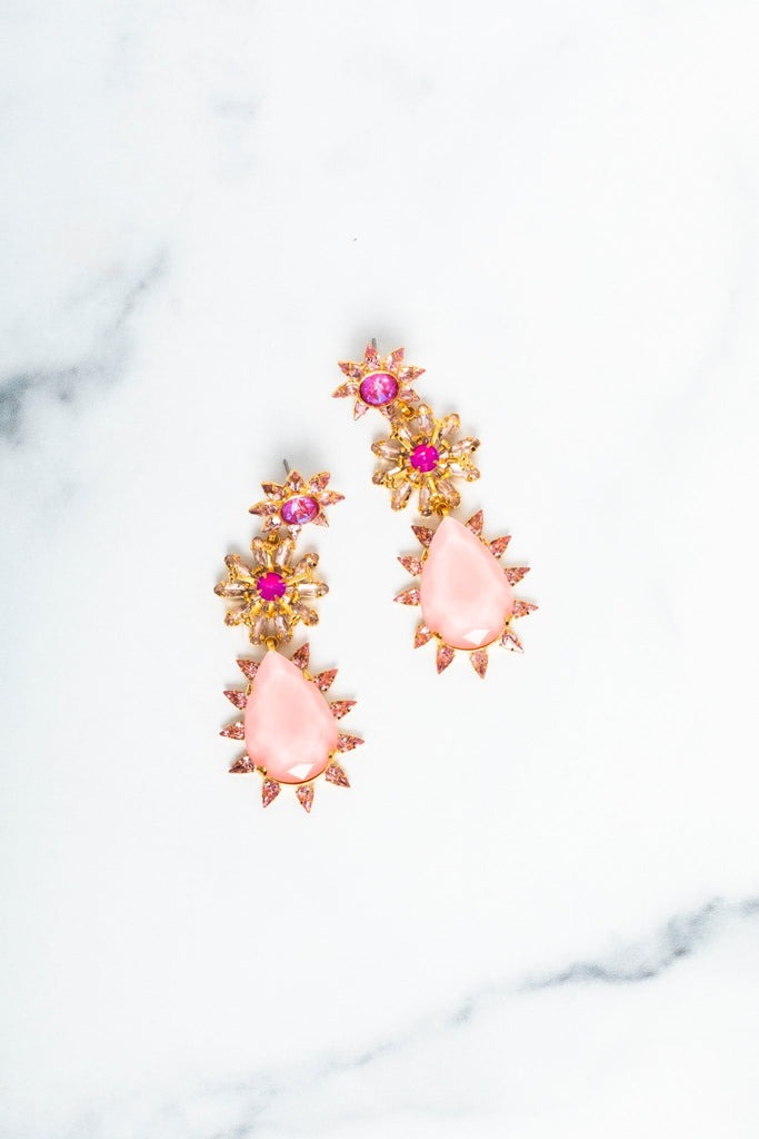Marguerite Earrings in Pink