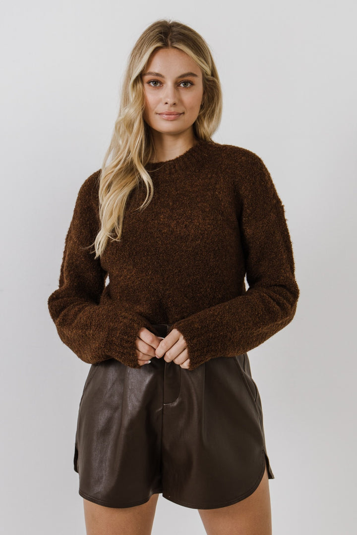 Cozy Round neck Sweater in Chocolate