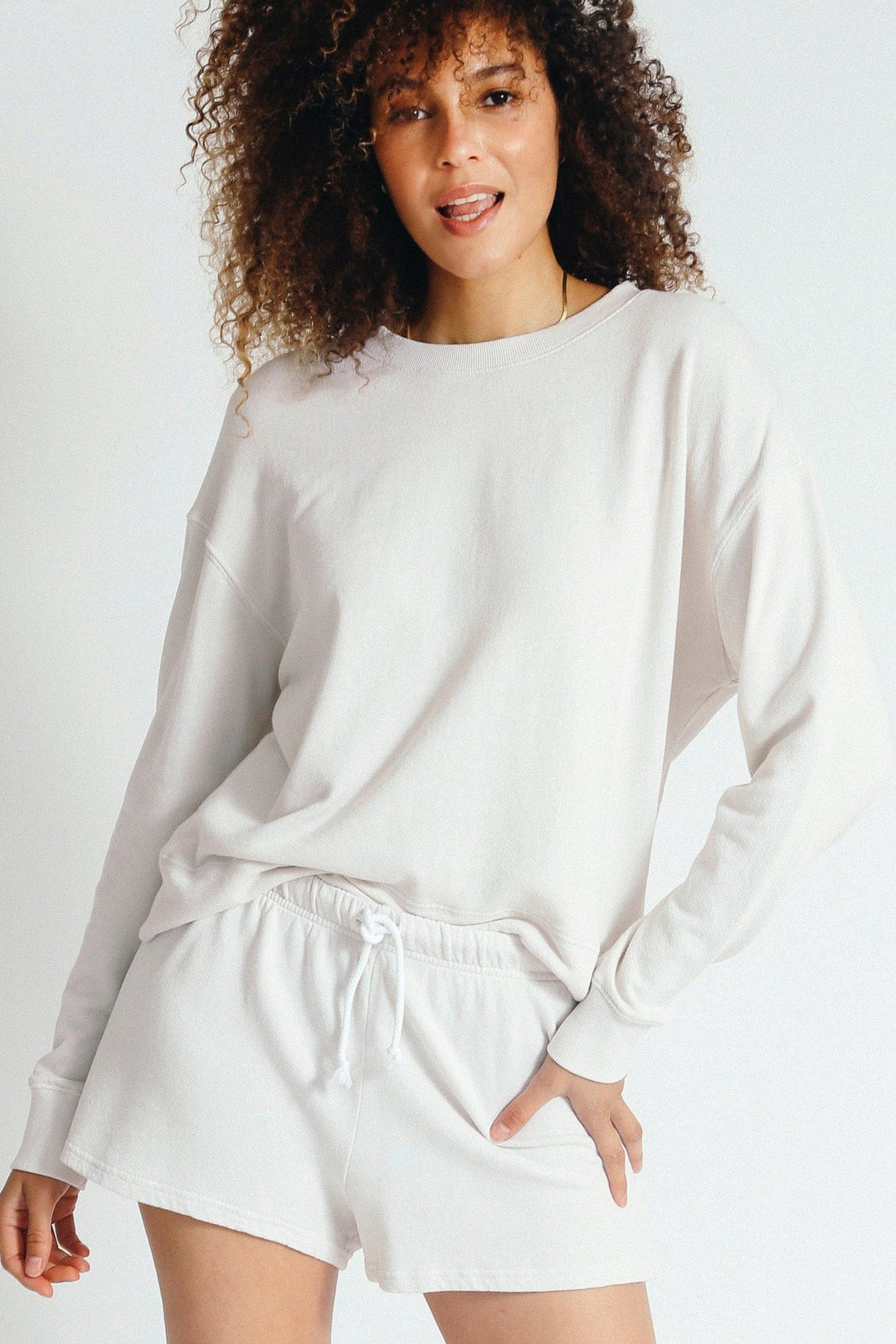 French Terry Pullover Sweatshirt in Sugar