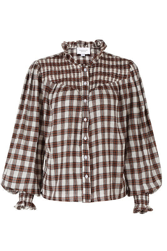The Nicole Shirt in Brown Plaid